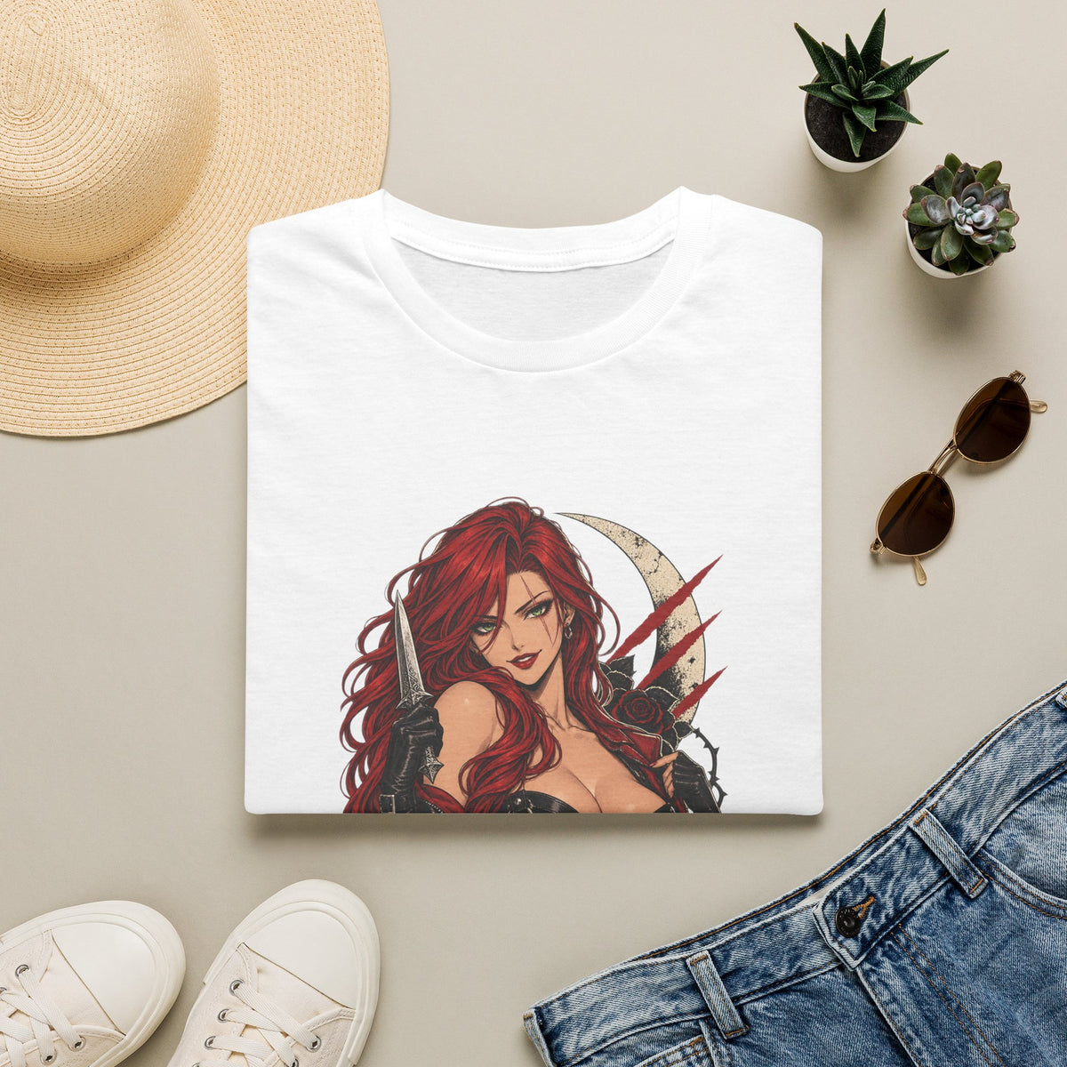 Katarina | League of Legends | Gothic Redhead Pin Up Assasin T-Shirt
