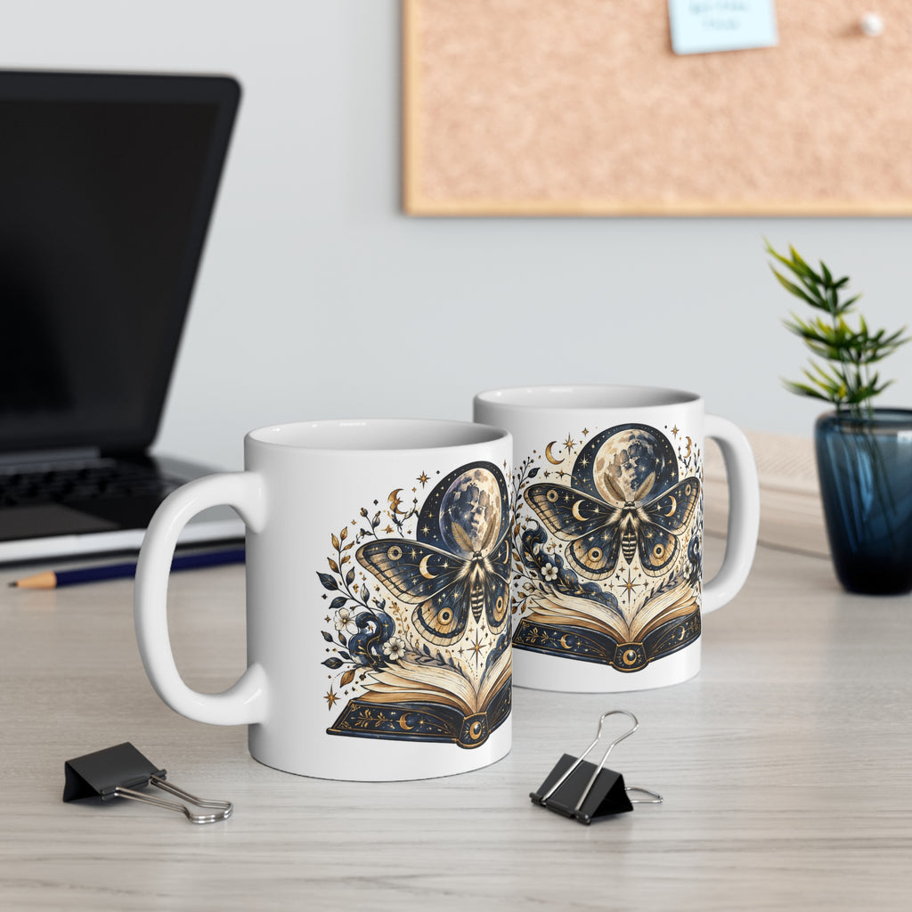Moth & Moon | Book Readers Coffee Mug Gift (11oz)