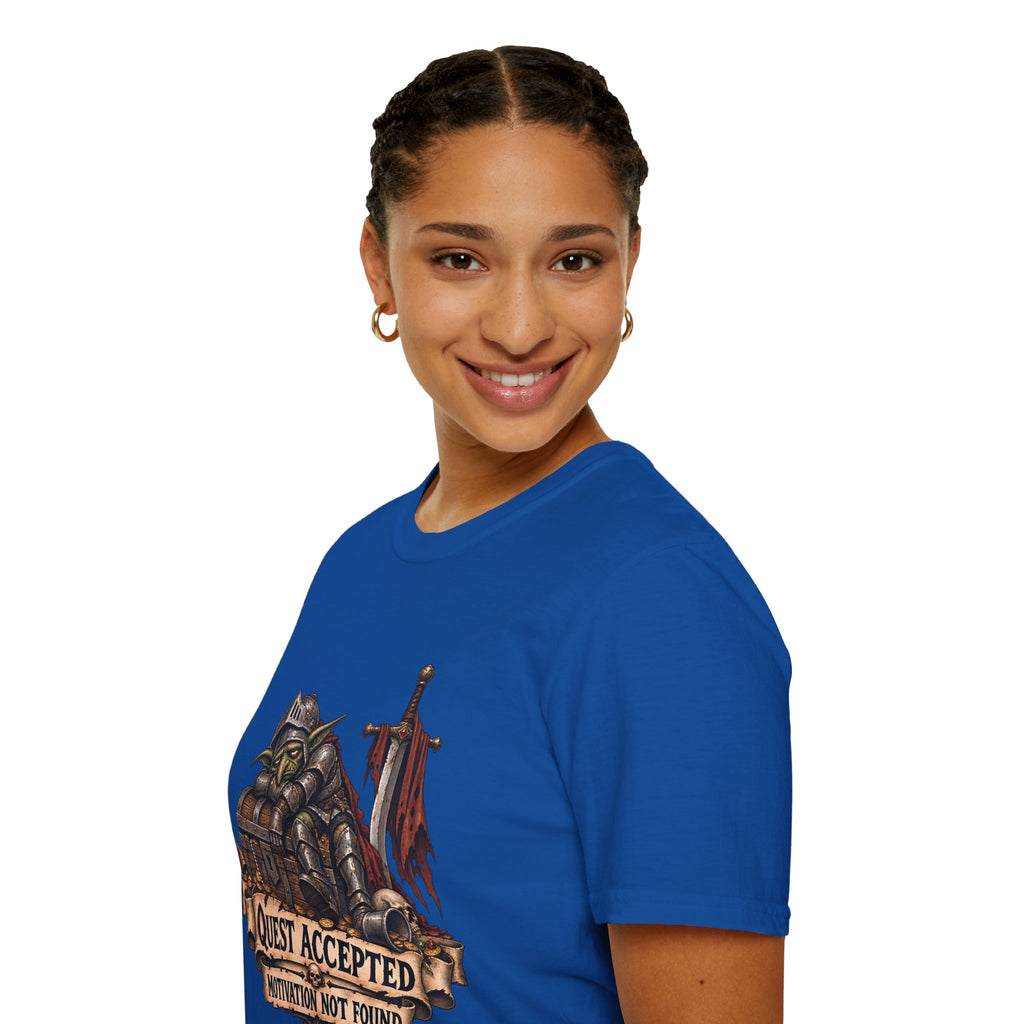 Quest Accepted T‑Shirt | Fantasy Gamer Tee (Motivation Not Found)