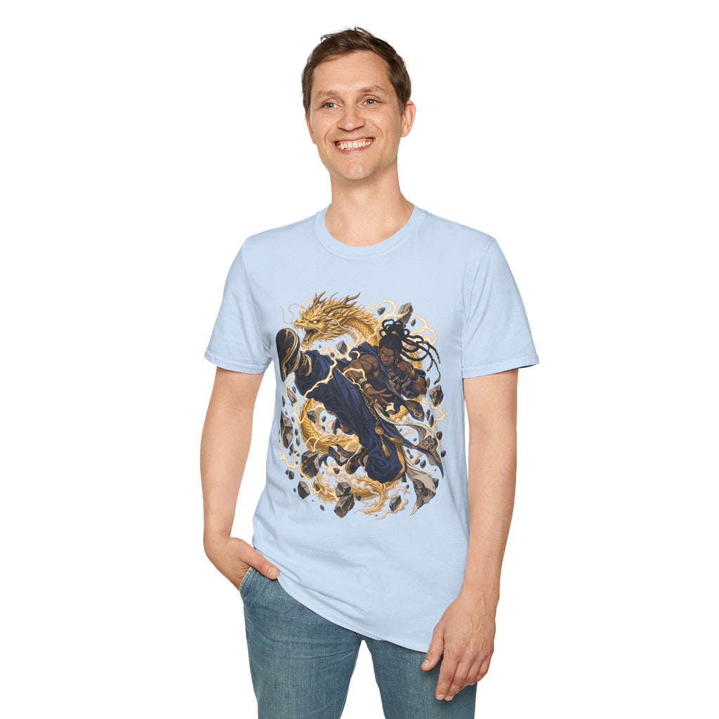 Golden Dragon | Ninja Dragon Kick | Martial Arts Warrior T Shirt