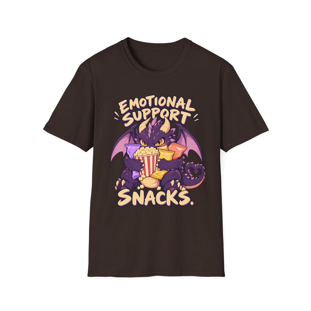 Emotional Support Snacks | Cute Dragon Eating Popcorn Anime Shirt