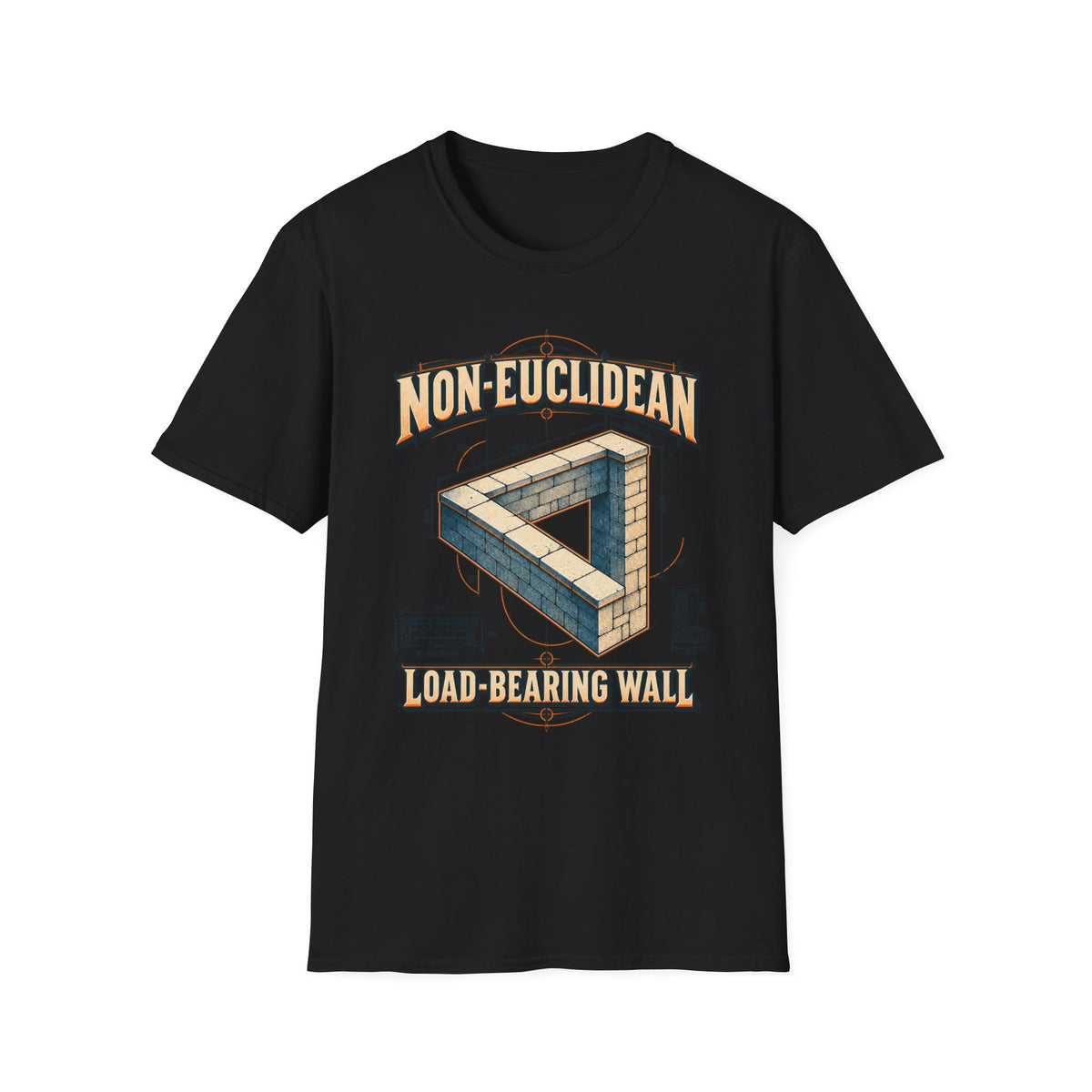 Non Euclidean Load Bearing Wall Shirt | Architect Blueprint Humour Gift