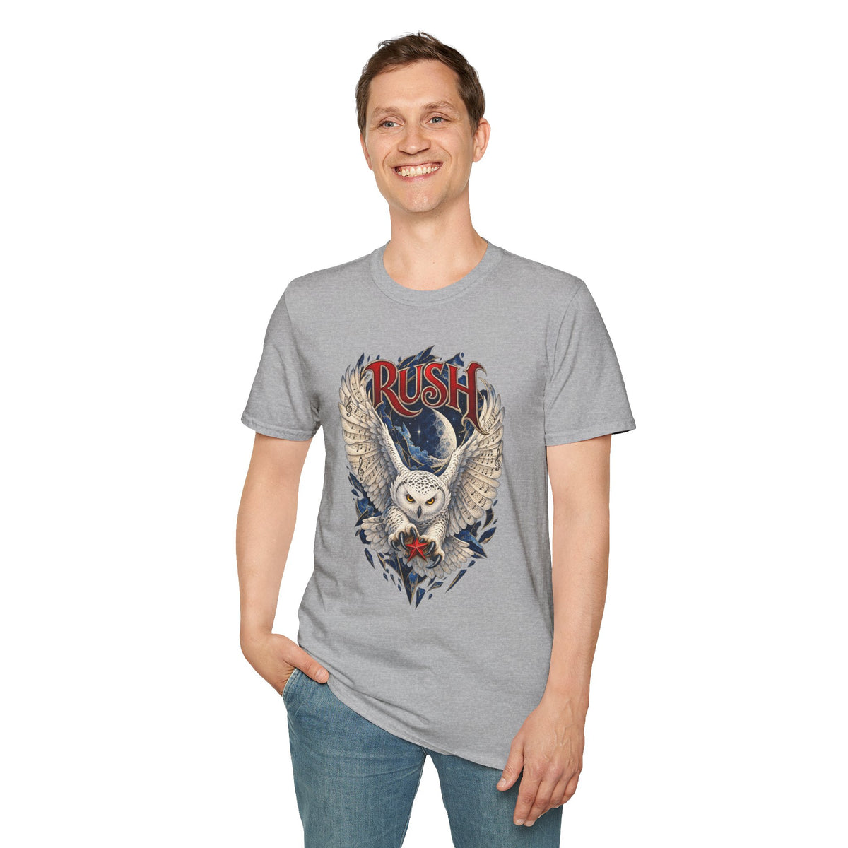 Rush | Fly by Night | Prog Rock | Owl Band Graphic T-Shirt