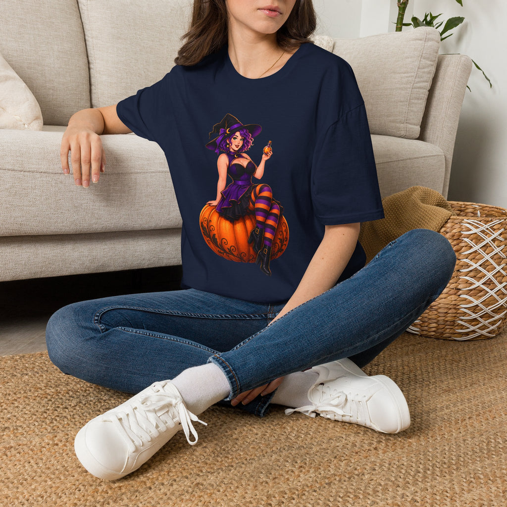 Witchy Halloween Pumpkin Witch T‑Shirt