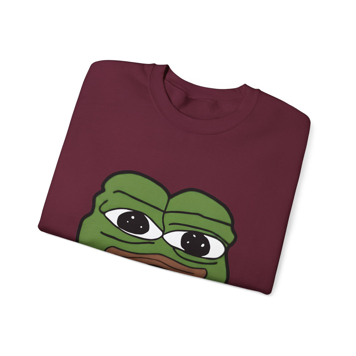 Pepe Frog Graphic Sweatshirt — Sad Frog Meme Crewneck