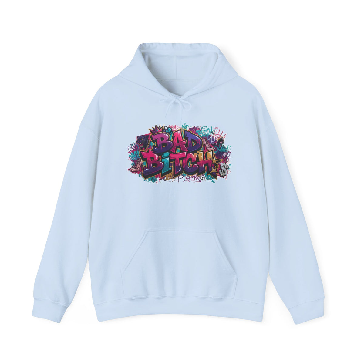 Hoodie — Colorful ‘Bad Bitch’ Graffiti Pullover