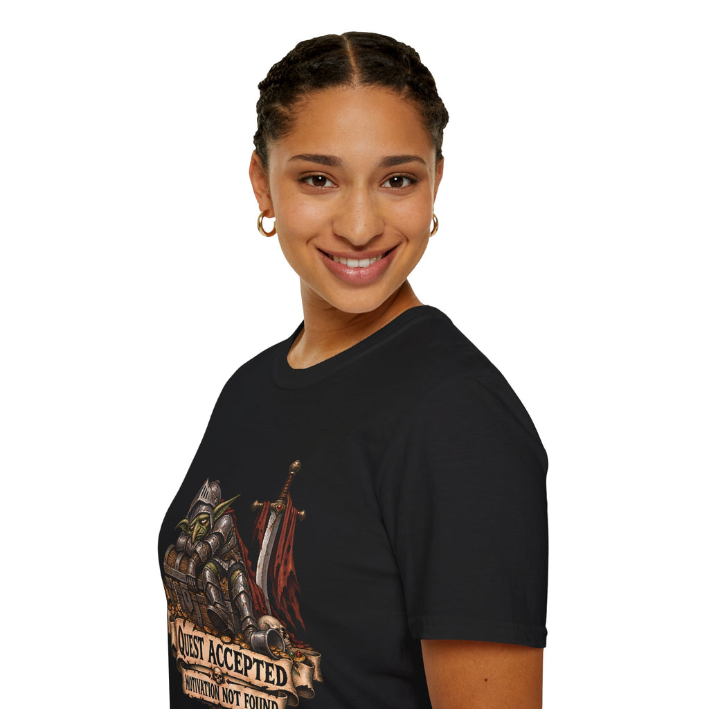 Quest Accepted T‑Shirt | Fantasy Gamer Tee (Motivation Not Found)