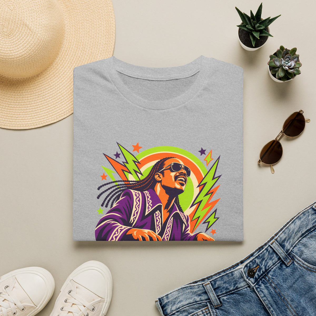 Retro Music Legend Stevie Wonder Graphic Tee