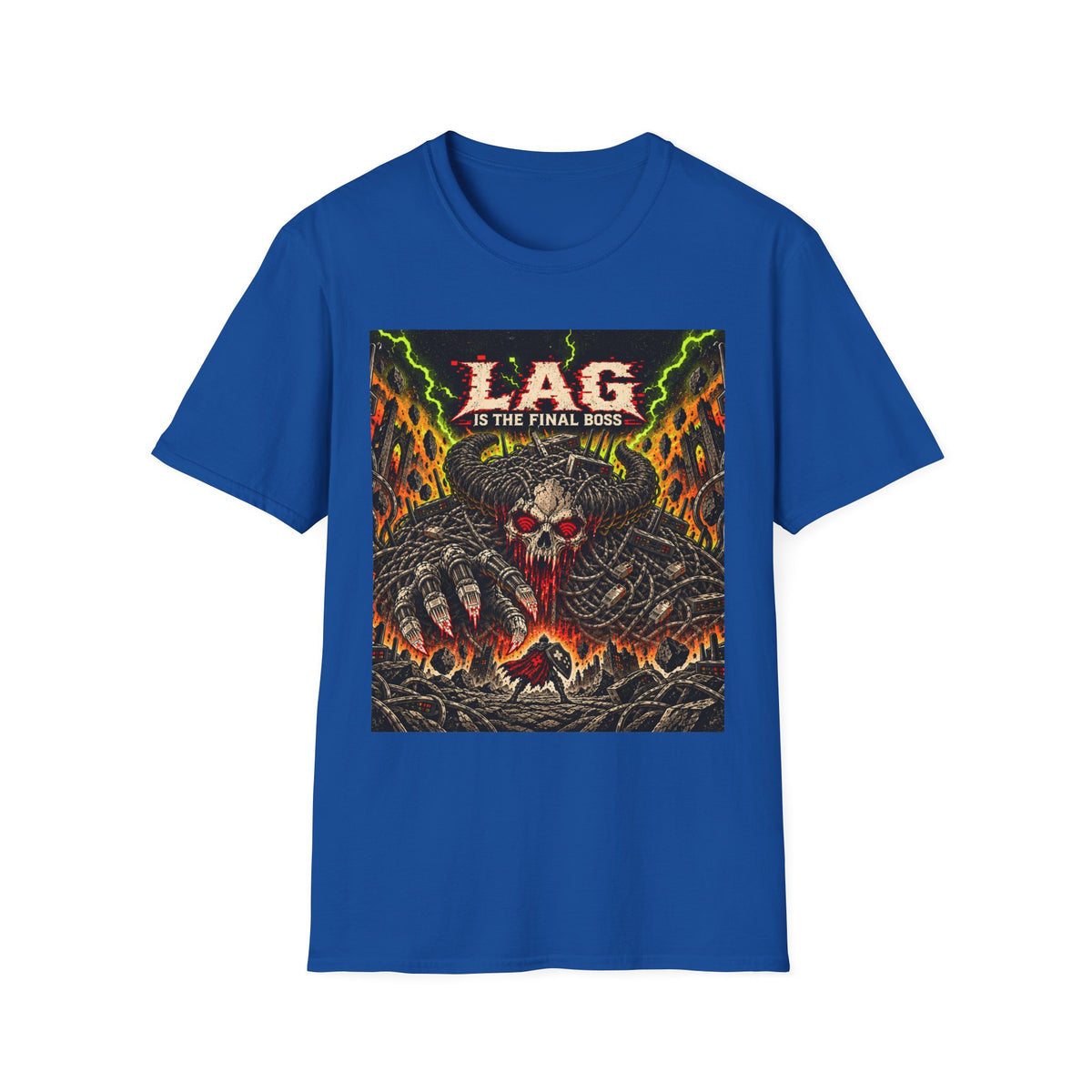 T-Shirt — "LAG Is The Final Boss" Retro Skull Gaming Tee