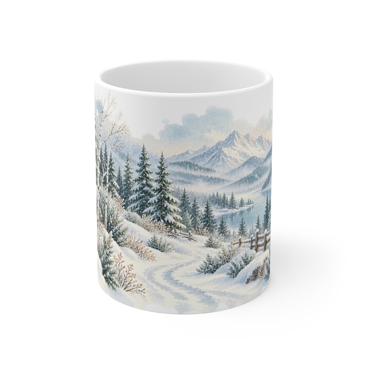 Snowy Forest Mug | Winter Wonderland Watercolour | Woodland Gift