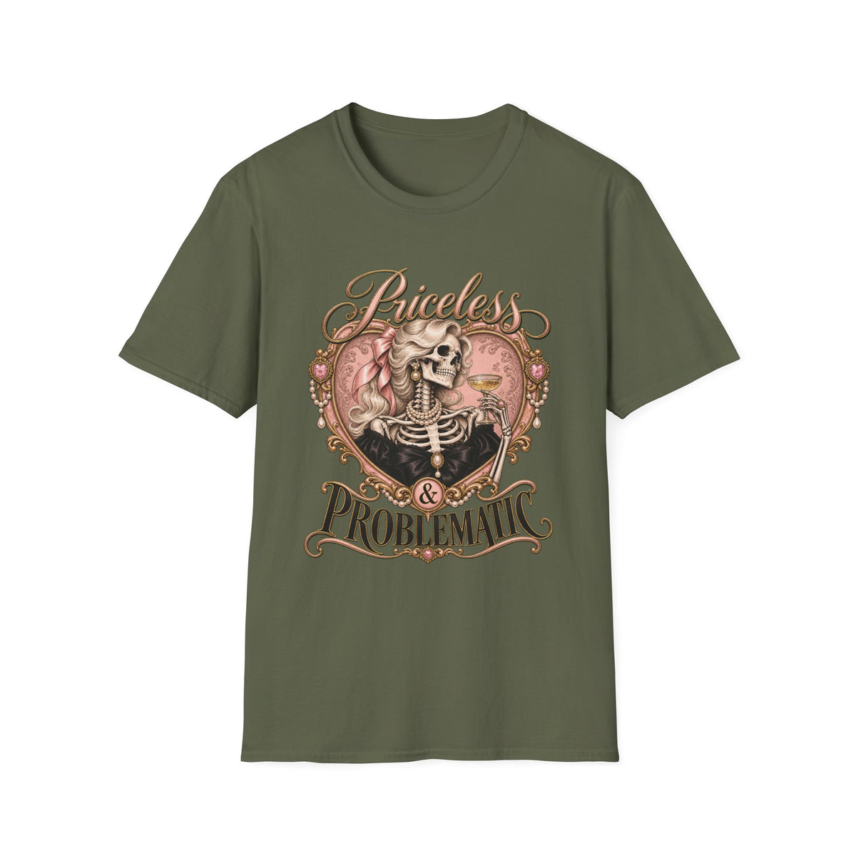 Priceless & Problematic Skeleton Heart Tee