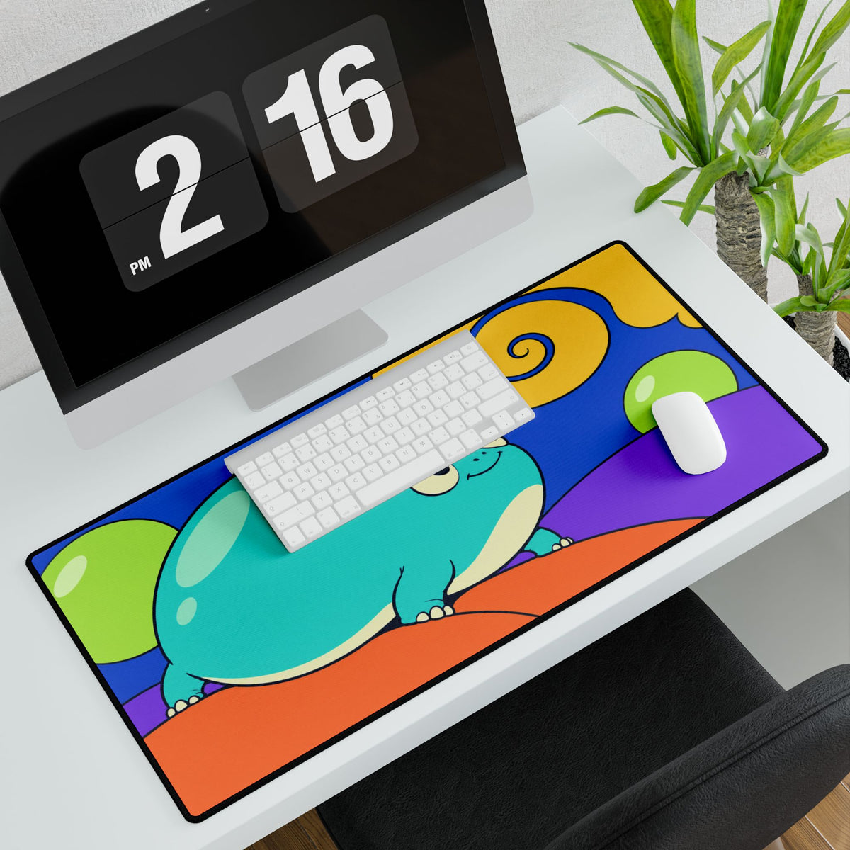 Cute Chubby Frog Desk Mat | Colourful Cartoon Mouse Pad for Gamers & Kids