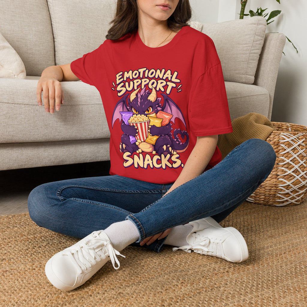 Emotional Support Snacks | Cute Dragon Eating Popcorn Anime Shirt