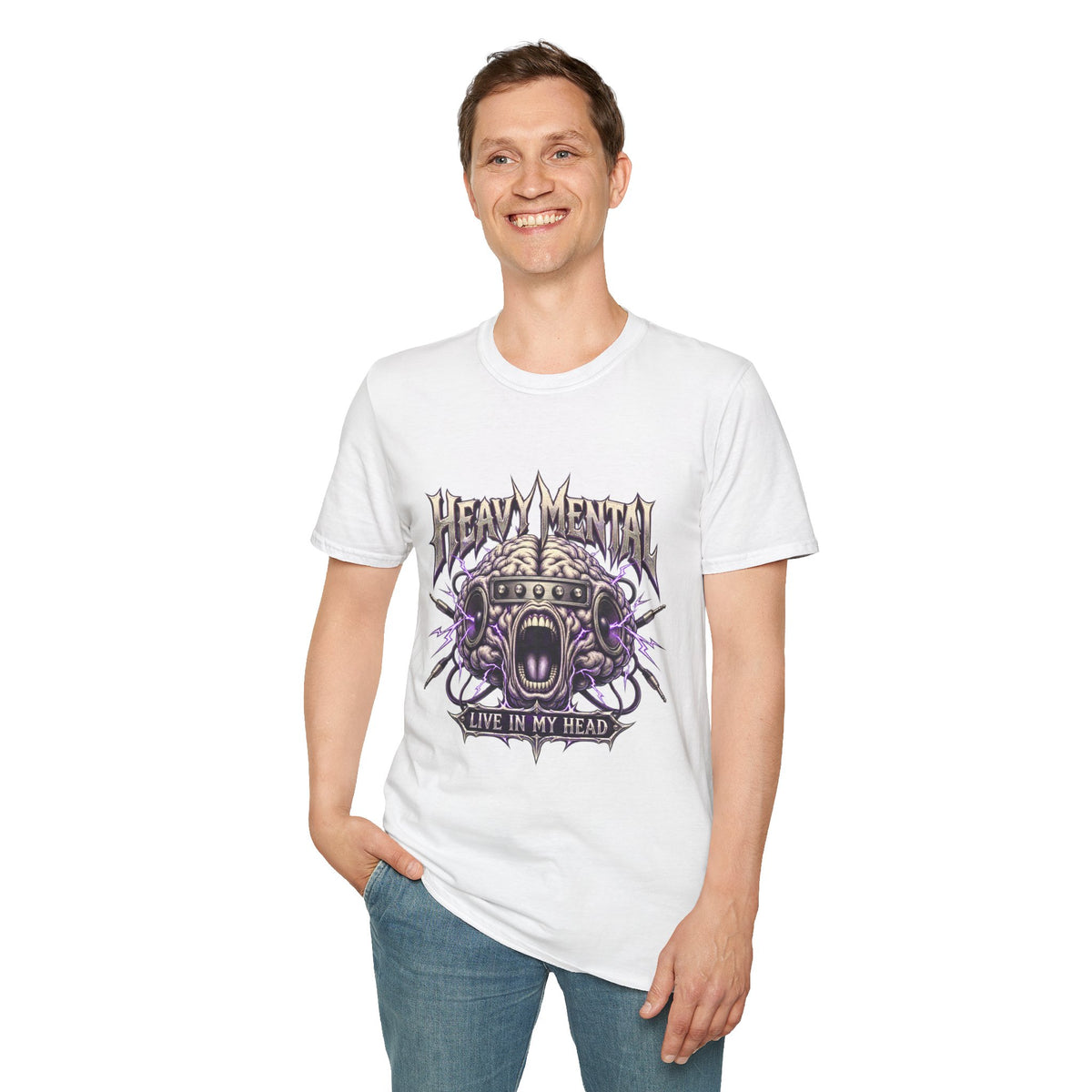 Heavy Mental T-Shirt | Live In My Head' Metal Graphic Tee