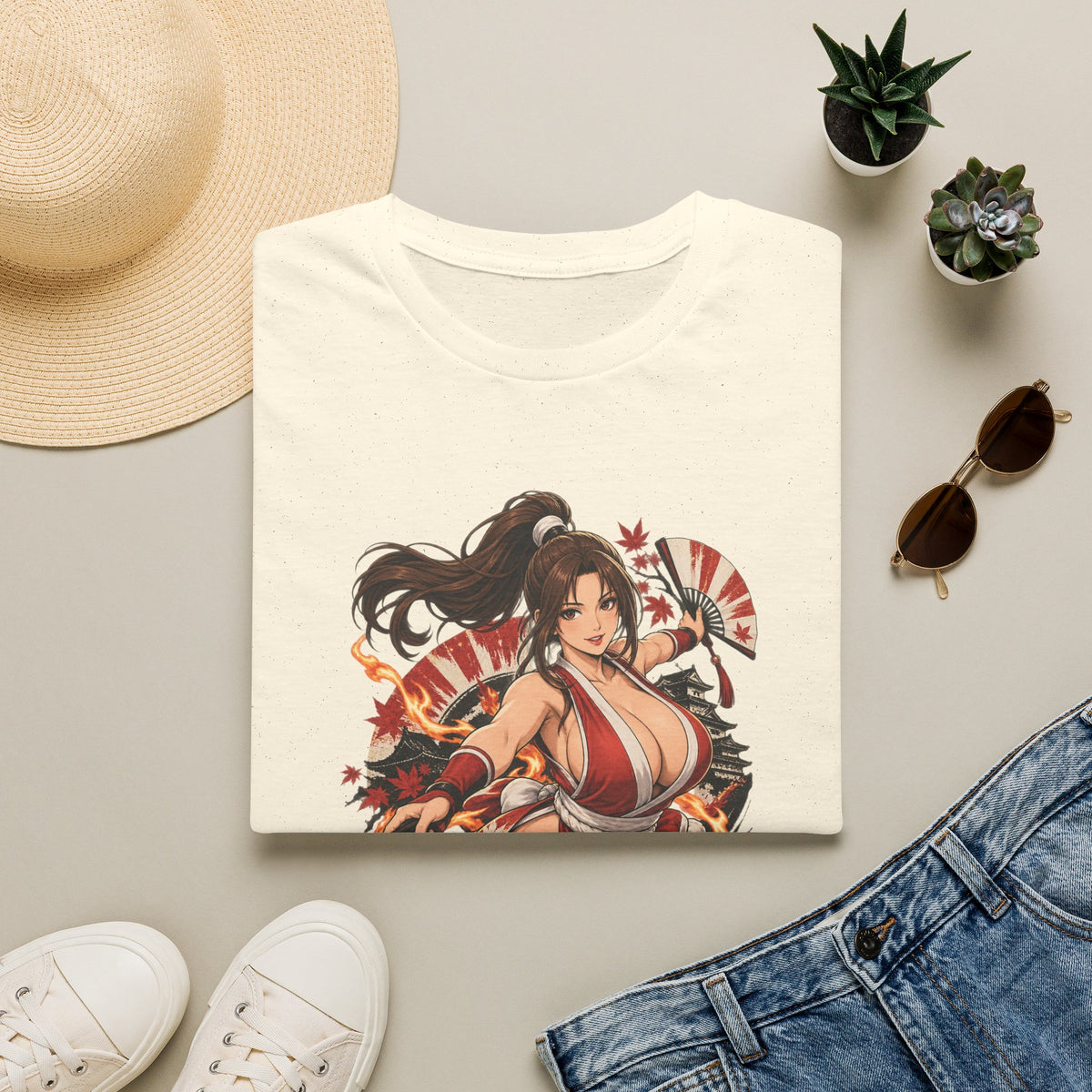 Mai Shiranui | Fatal Fury | Anime Style Pin up Girl Warrior T-Shirt