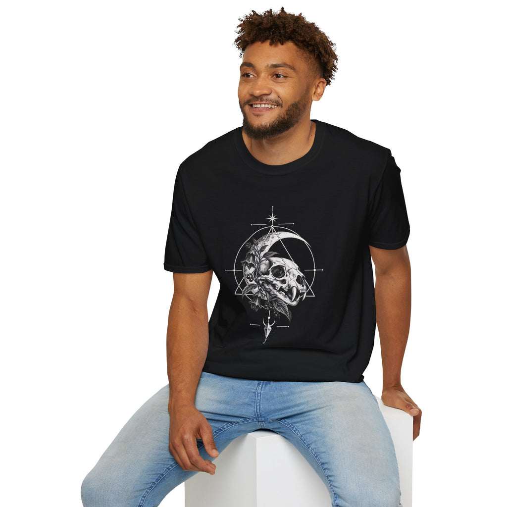 Cat Skull Crescent Geometric | Graphic Tee