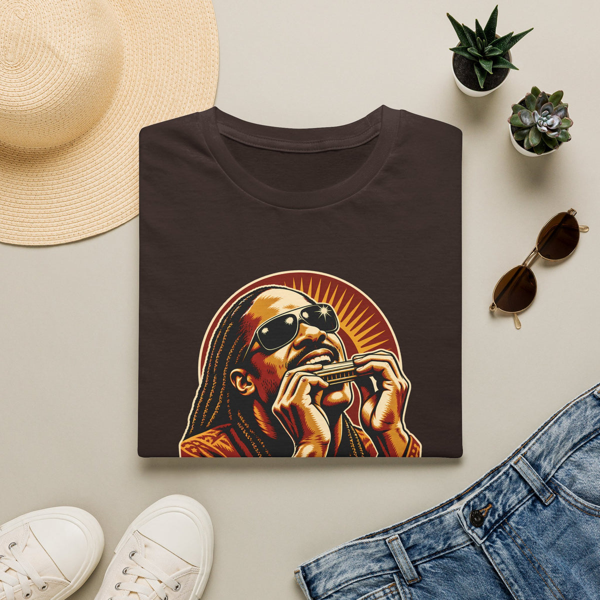 Stevie Wonder Harmonica Tribute T-Shirt