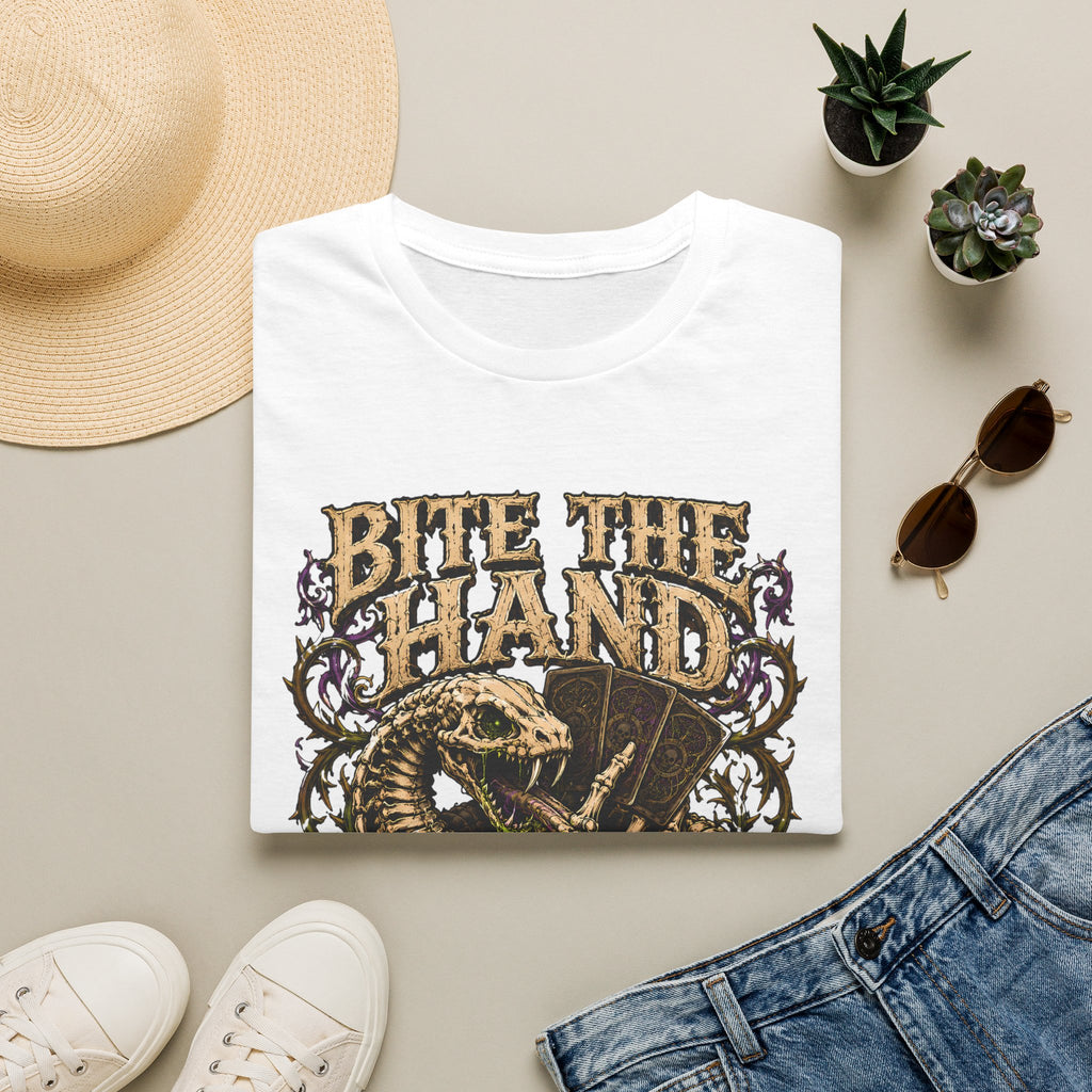 Bite the Hand of Fate Halloween T-Shirt - Vintage Snake Graphic Tee