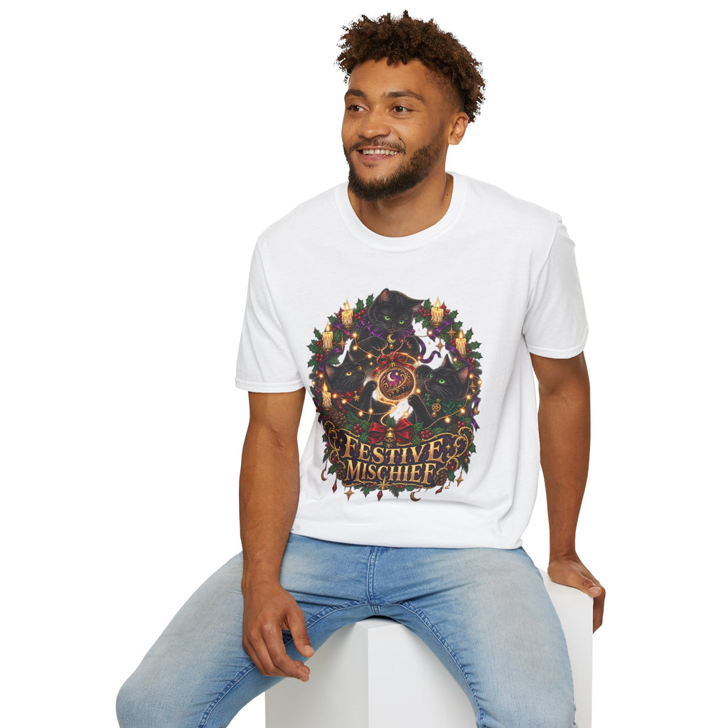 Festive Mischief | Cat Lover Christmas Holiday T-Shirt