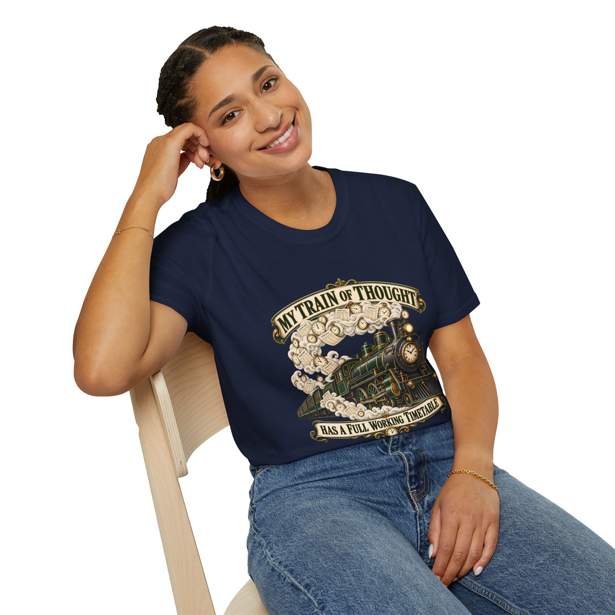 Train of Thought Vintage Steam Engine T-Shirt | My Train of Thought Has a Full Working Timetable