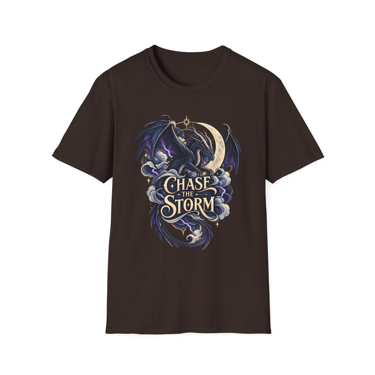 Chase the Storm | Onyx Storm | Fantasy Moon & Dragon T-Shirt