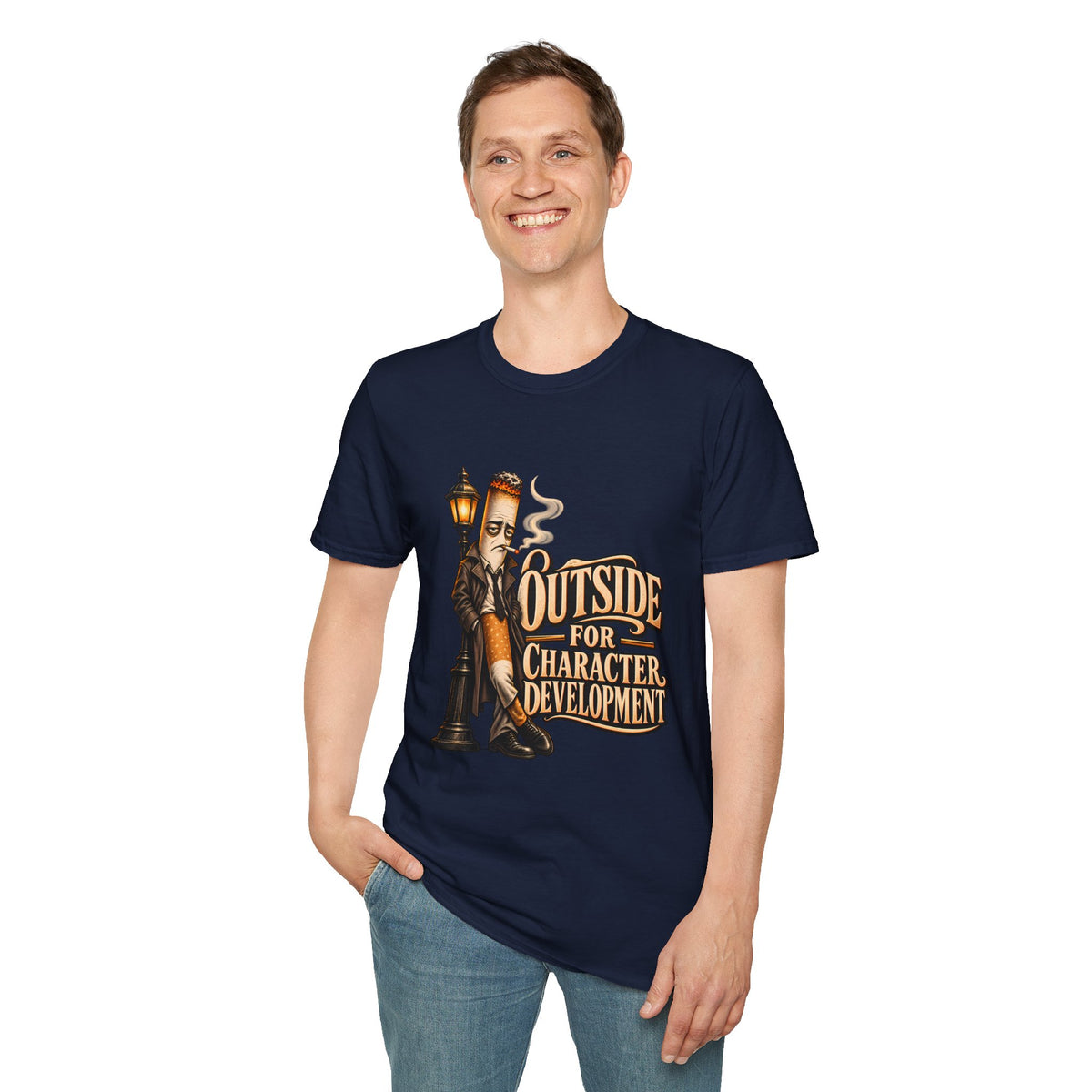 Outside for Character Development | Humorous Vintage Cigarette Graphic