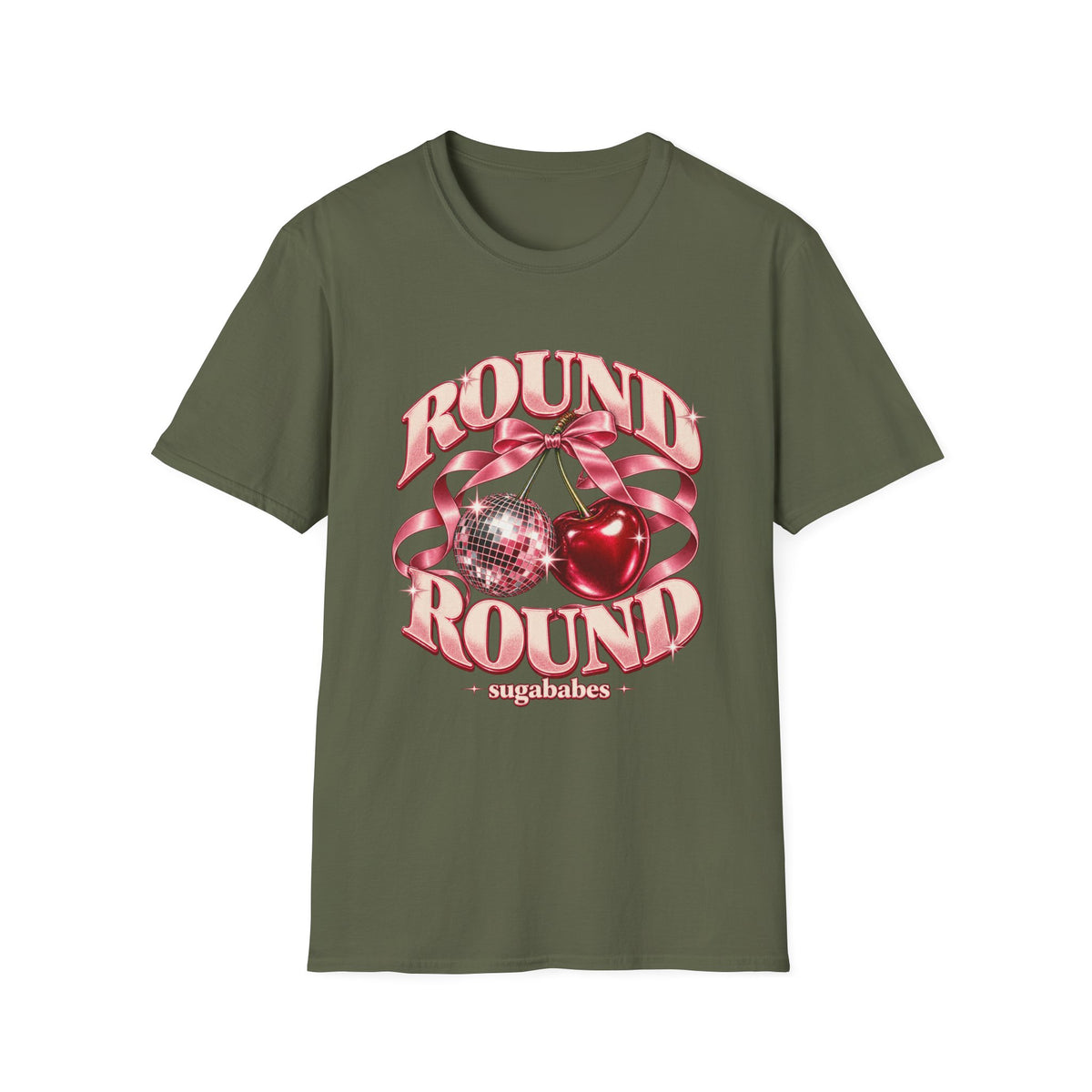 Round Round | Sugababes | Cherries and Disco Ball Graphic T Shirt