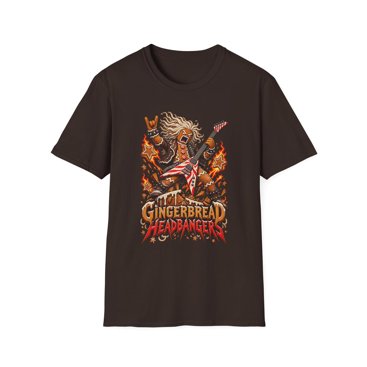 Gingerbread Headbangers | Christmas Funny Rock T-Shirt