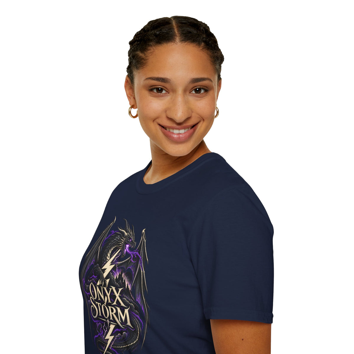 Onyx Storm Dragon T-Shirt | Book Inspired Gothic Lightning Fantasy Tee