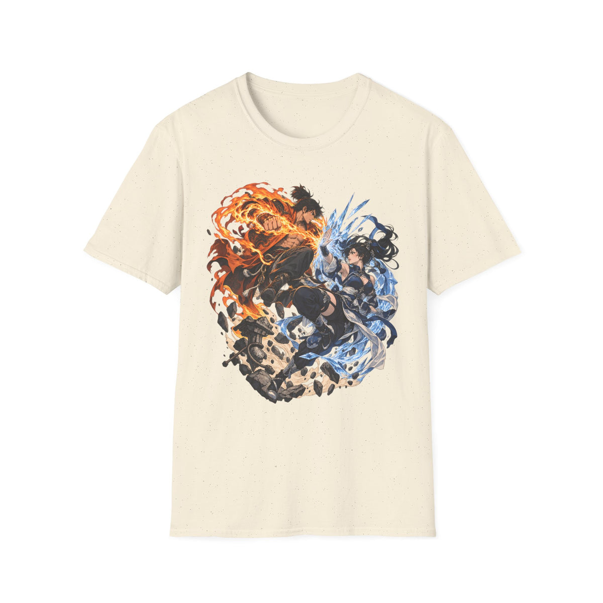 Elemental Battle | Fire vs Ice | Ninja Japanese Fantasy T-Shirt