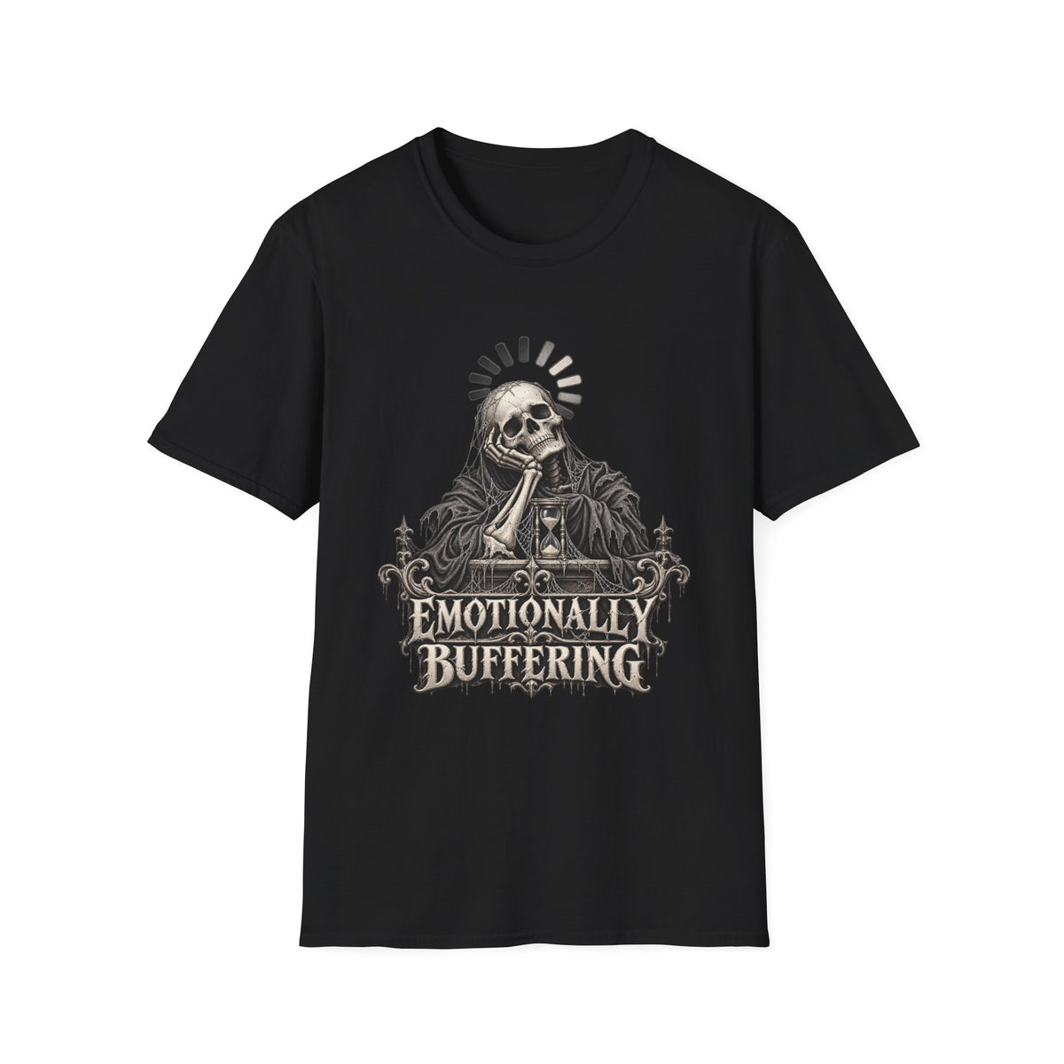 Emotionally Buffering Skull | Gothic Sarcastic Graphic Tee