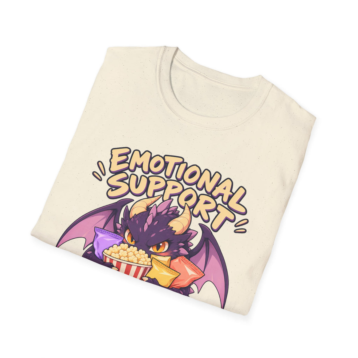 Emotional Support Snacks | Cute Dragon Eating Popcorn Anime Shirt