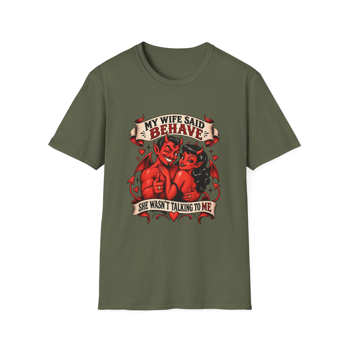 My Wife Said Behave | Funny Devil Couple T-Shirt