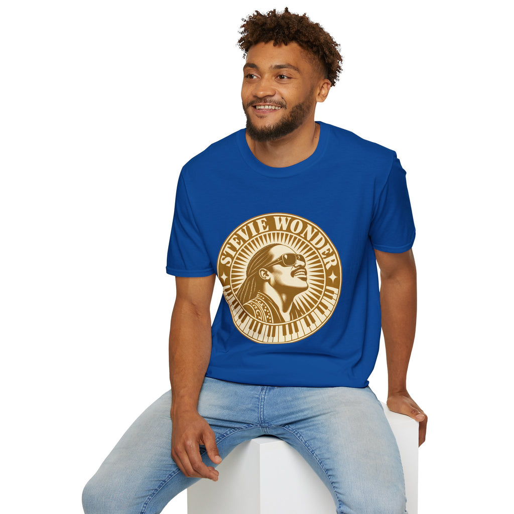 Stevie Wonder Graphic T-Shirt - Vintage Gold Portrait Tee