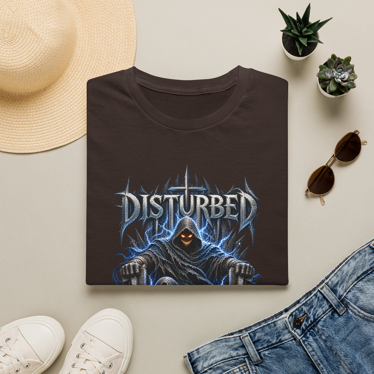 Disturbed | Storm Throne | The Guy | Grim Reaper Band T-Shirt