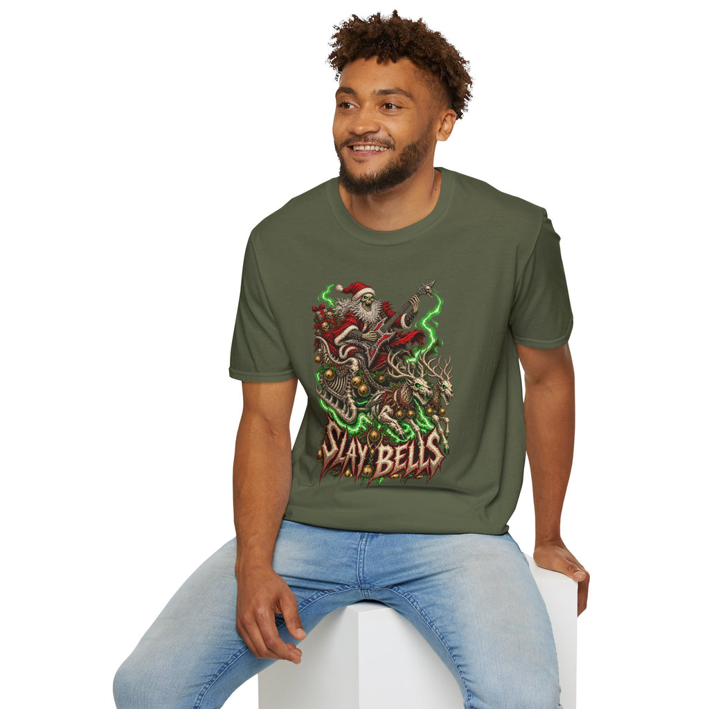 Slay Bells | Santa Clauses Horror Christmas T-Shirt