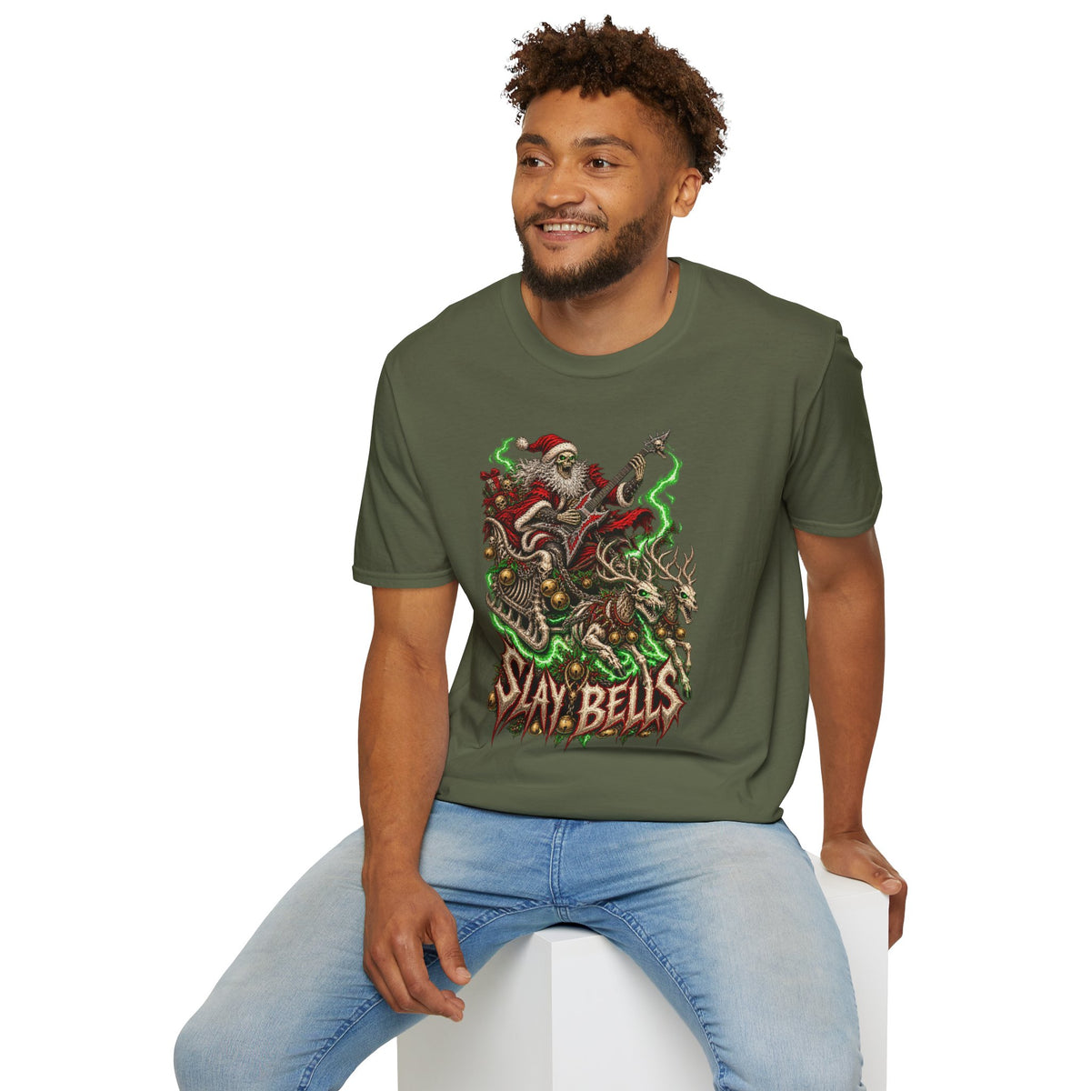 Slay Bells | Santa Clauses Horror Christmas T-Shirt
