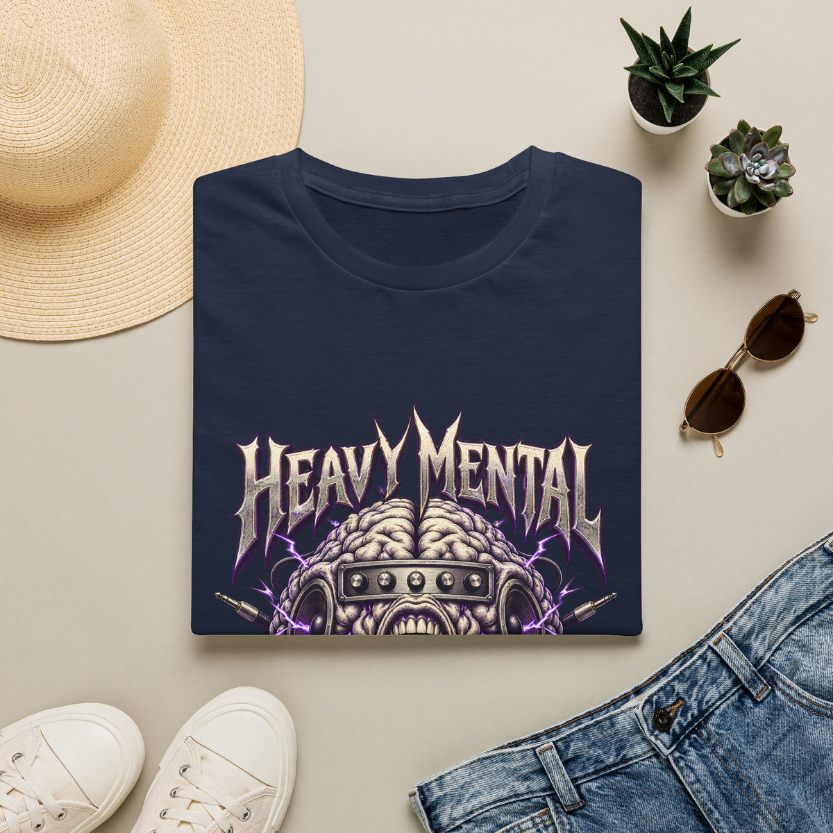 Heavy Mental T-Shirt | Live In My Head' Metal Graphic Tee
