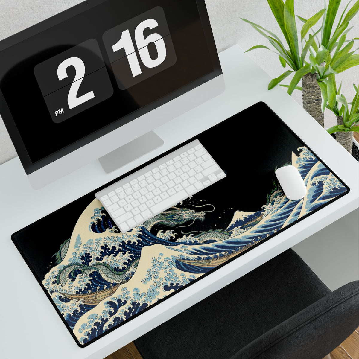 Mouse Mat | Great Wave Sea Dragon | Japanese Mythology Art Desk Pad
