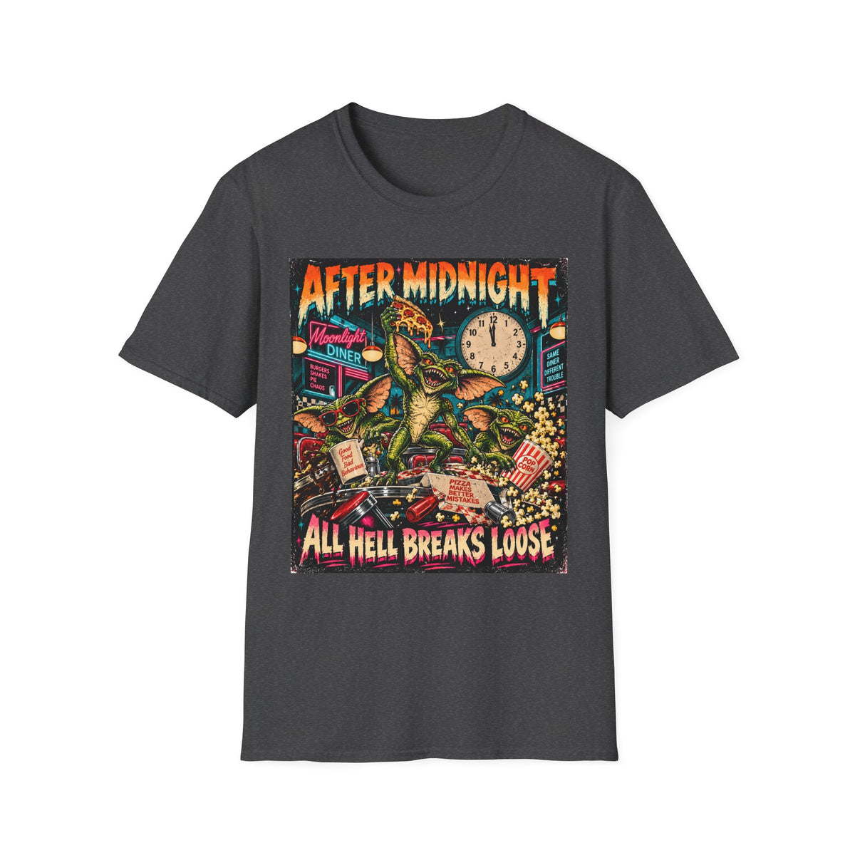 After Midnight Gremlin Tee — "All Hell Breaks Loose" Retro Horror T-Shirt
