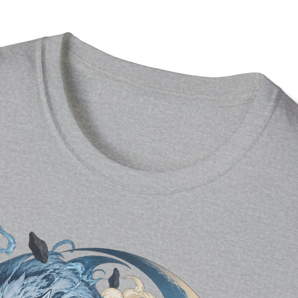 Wolf Spirit T-Shirt | Japanese Samurai | Yin Yang Blue & White Wolves Graphic Tee