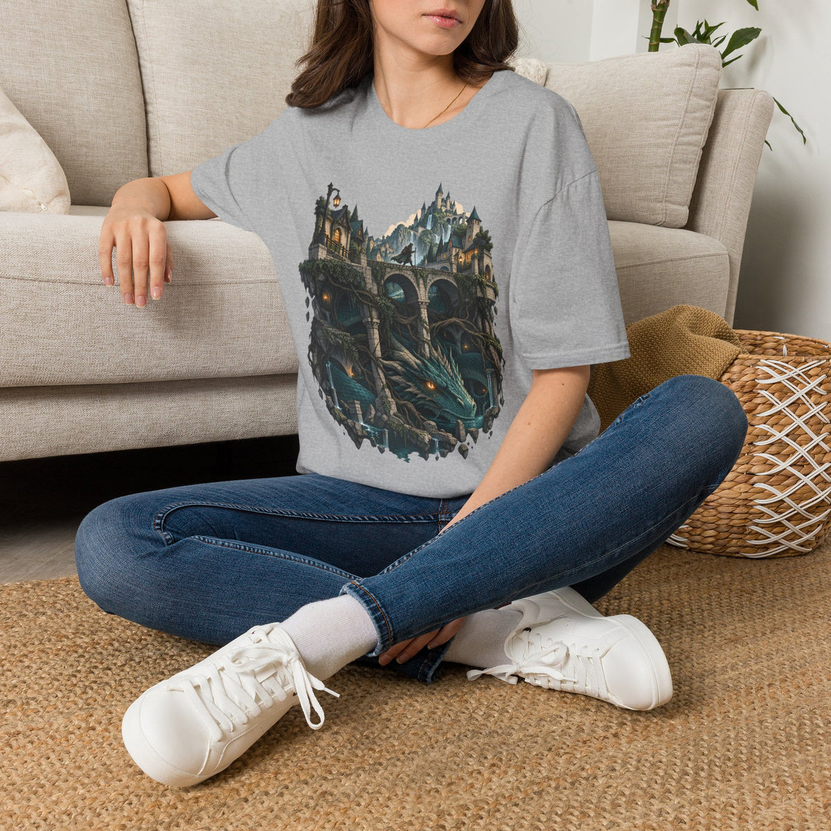 Quests and Adventures | Japanese Style | Anime Fantasy Dragon Castle T Shirt