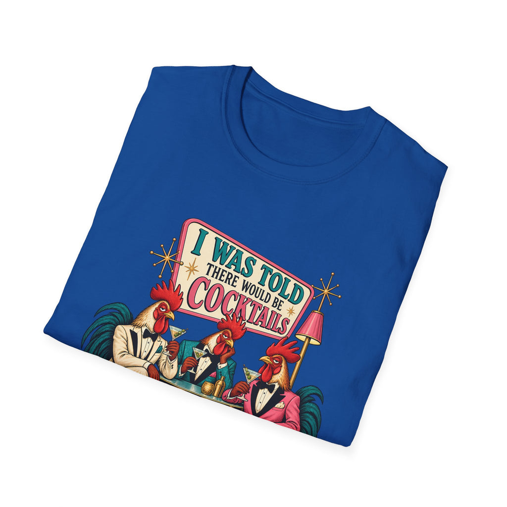 I Was Told There Would Be Cocktails T-Shirt | Retro Flamingo Bar Cocktail Tee