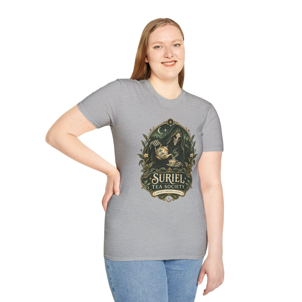 Suriel Tea Society | Freshley Brewed Gossip | ACOTAR Book Graphic T Shirt