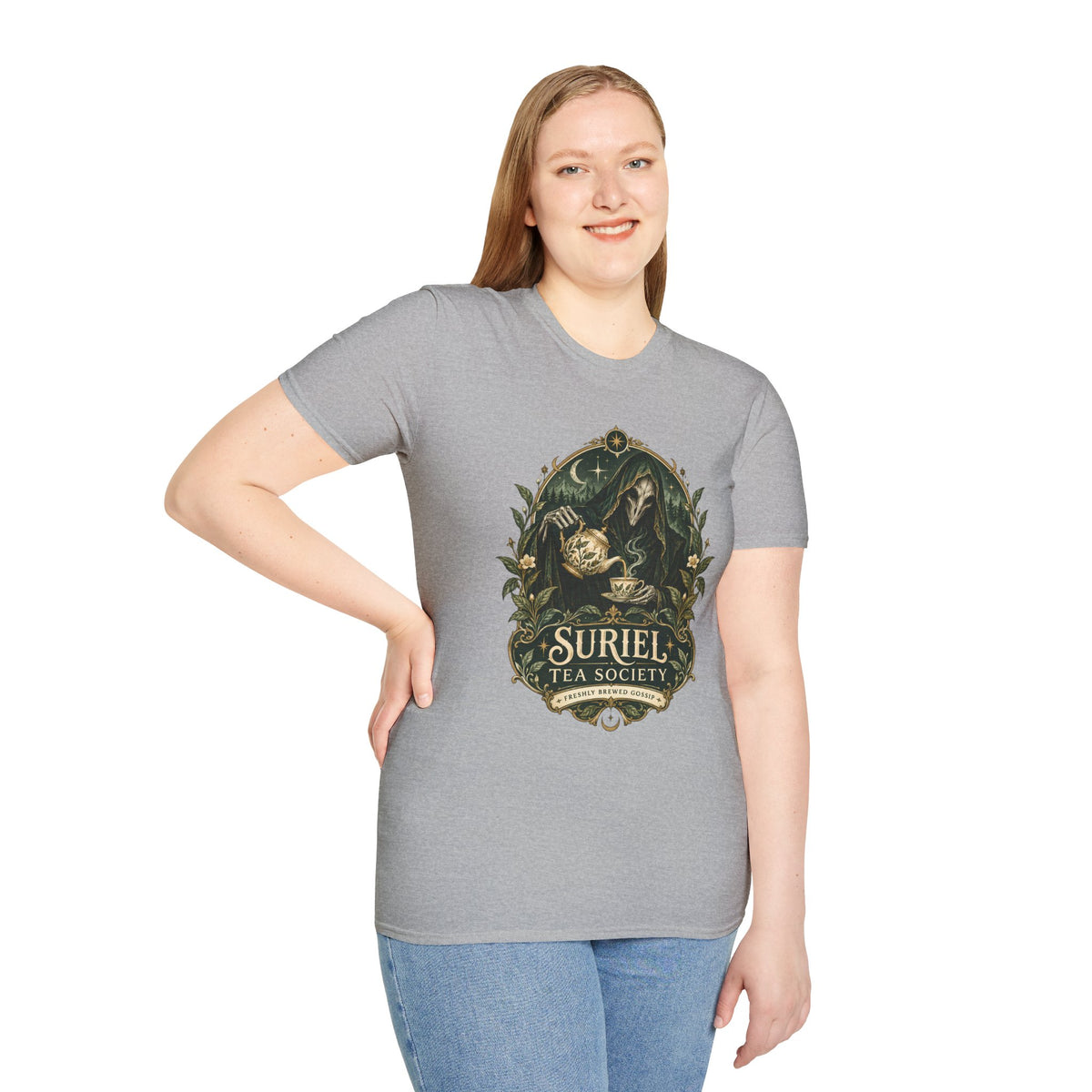 Suriel Tea Society | Freshley Brewed Gossip | ACOTAR Book Graphic T Shirt