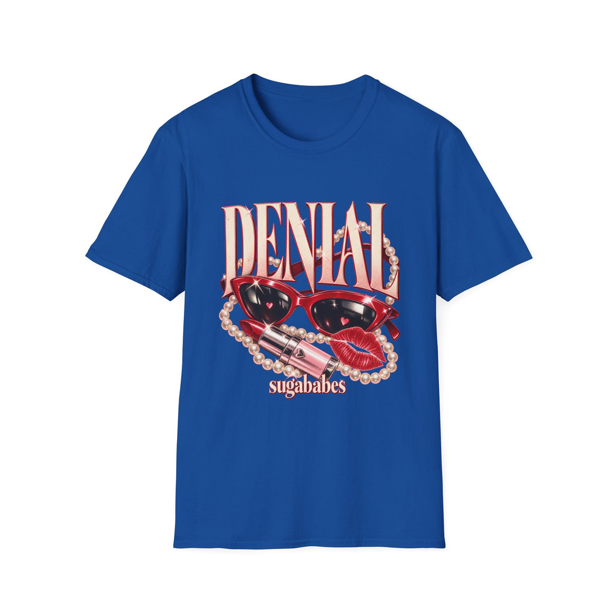 Denial | Sugababes | Retro Sunglasses & Lipstick Design Graphic T-Shirt