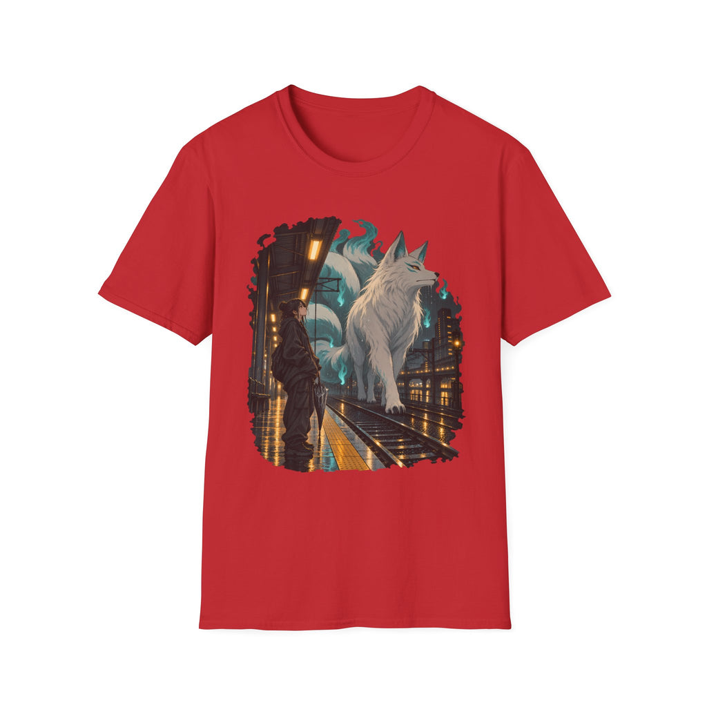 Wolf in the Rain | Last Train Home T-Shirt | Urban Nightscape Graphic Tee