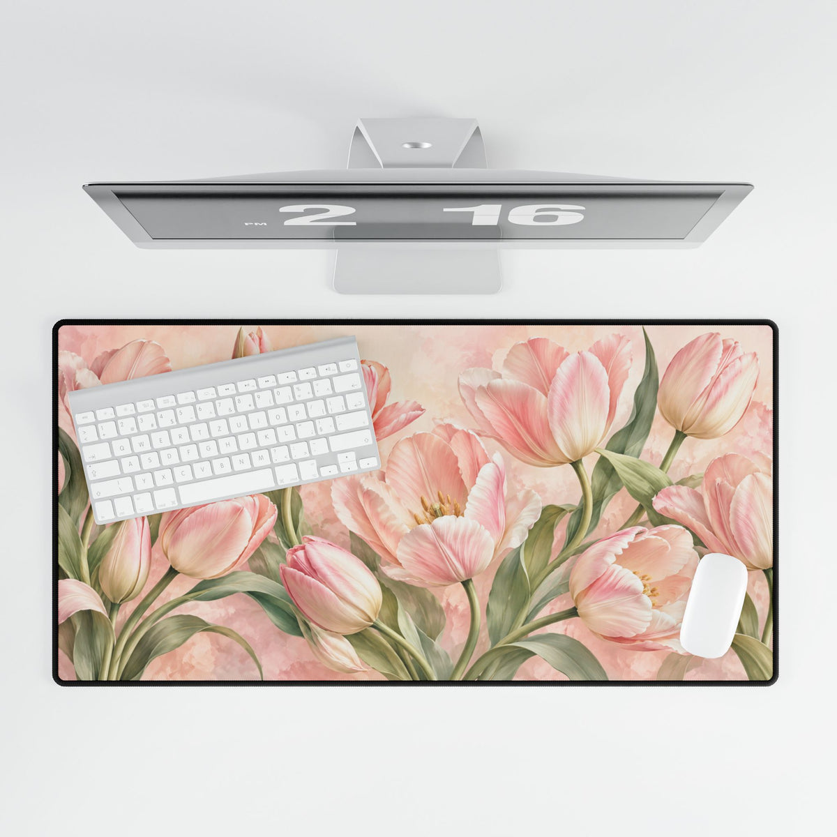 Ballet Pink Tulip Garden Spring Floral Art - Pastel Floral Design