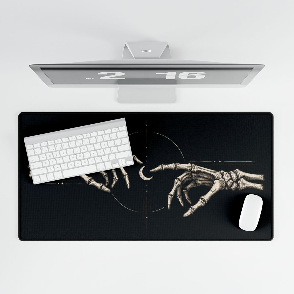 Skeleton Hands & Crescent Moon | Gothic Gaming/Work Desk Pad