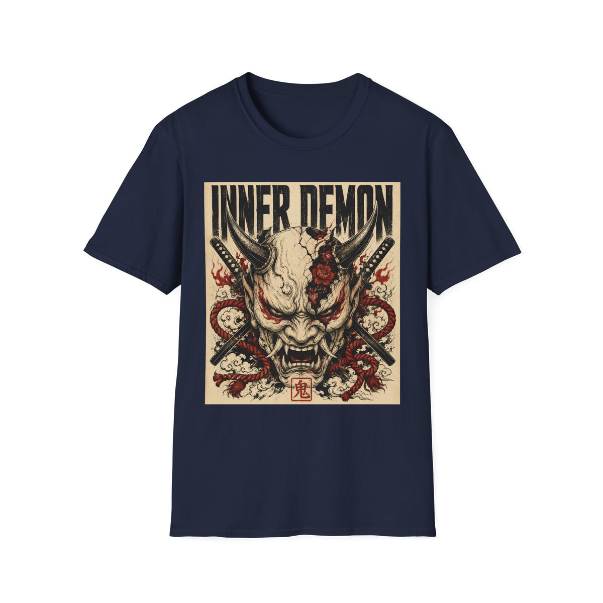 Inner Demon Graphic T-Shirt — Horror Skull Oni Design